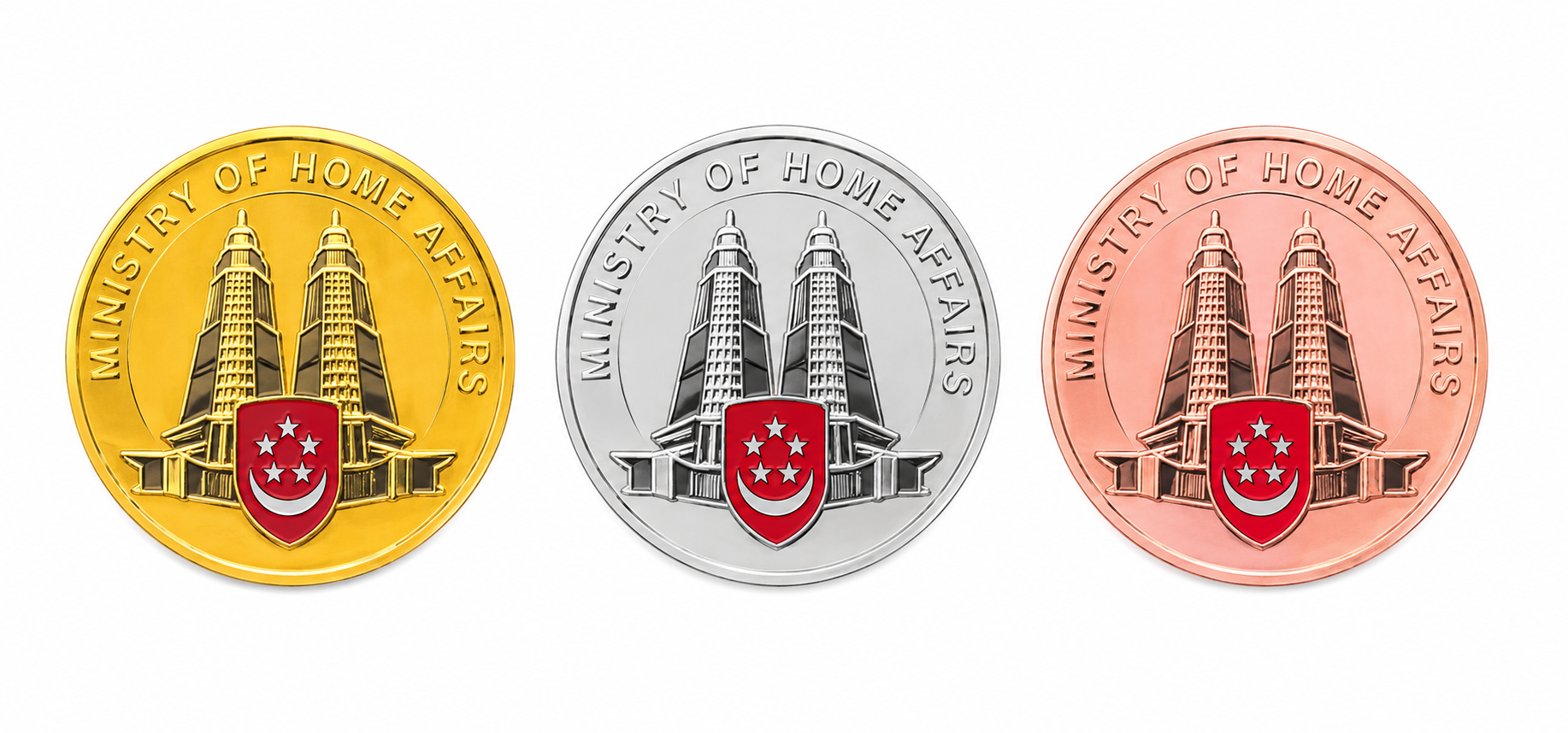 3D coin mould with colour fill